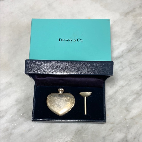 Vintage Tiffany Heart Shaped Sterling Perfume Flask Flacon Bottle